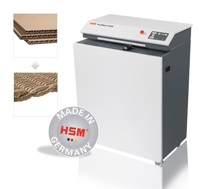 HSM ProfiPack piallatrice P425 a pavimento con kit adattatori per stilettature.