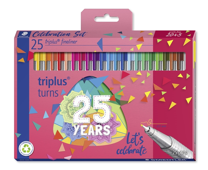 Staedtler Fineliner Triplus 0.3mm 25th anniversary set (20+5)