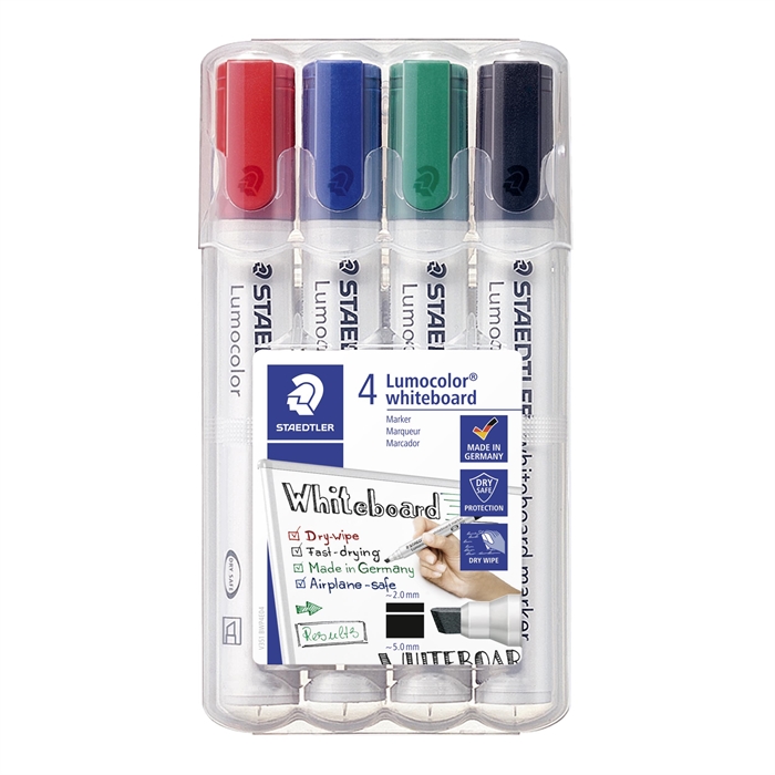 Staedtler WB Marker Lumocolor oblique 2-5mm assorted pack (4)