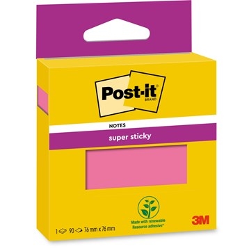 3M Note adhesive super sticky rosa 76 x 76 mm, - 90 fogli.