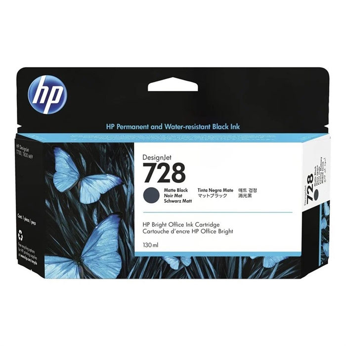 HP 728 cartuccia di inchiostro DesignJet nero opaco da 130 ml