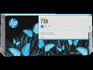 HP 738 Cartuccia d'inchiostro DesignJet Cyan da 300 ml