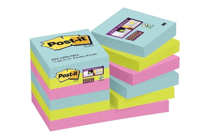 3M Post-it notes super sticky 47,6 x 47,6 mm Cosmic - confezione da 12.