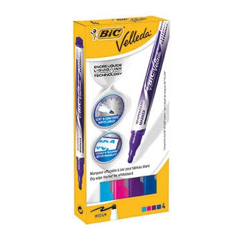 Bic Whiteboard Marker Velleda Fashion 4 pezzi