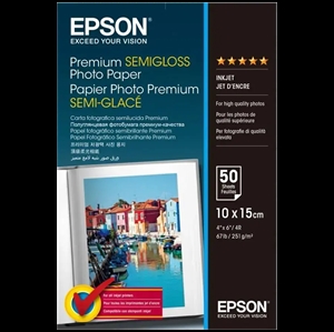 Carta Fotografica Epson Premium Semi-Gloss - 10x15 cm - 50 fogli