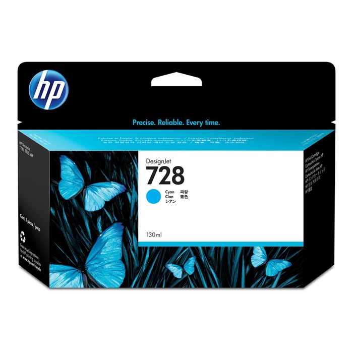 HP 728 cartuccia di inchiostro DesignJet cyan da 130 ml