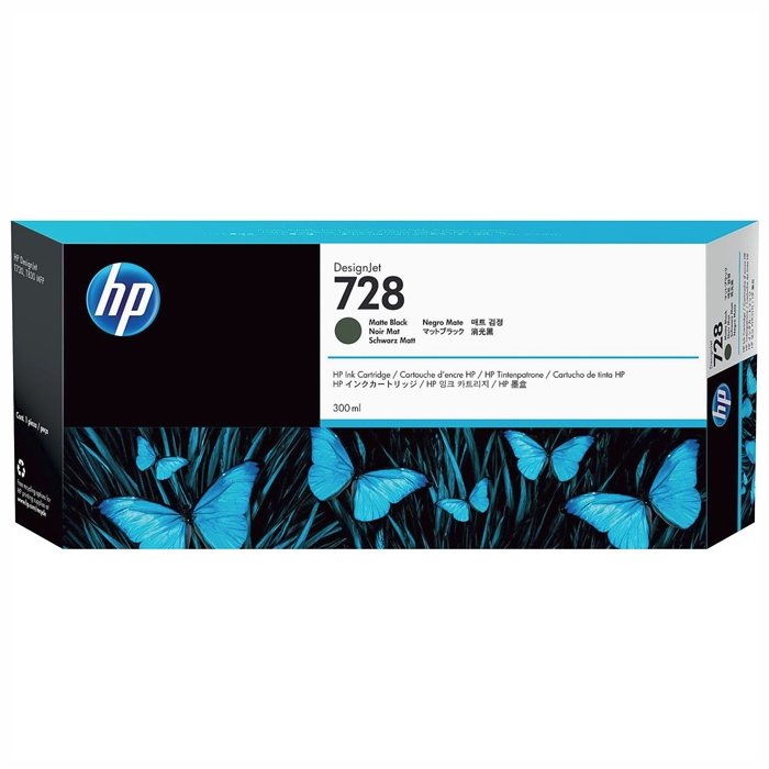 HP 728 cartuccia di inchiostro nero opaco da 300 ml per DesignJet