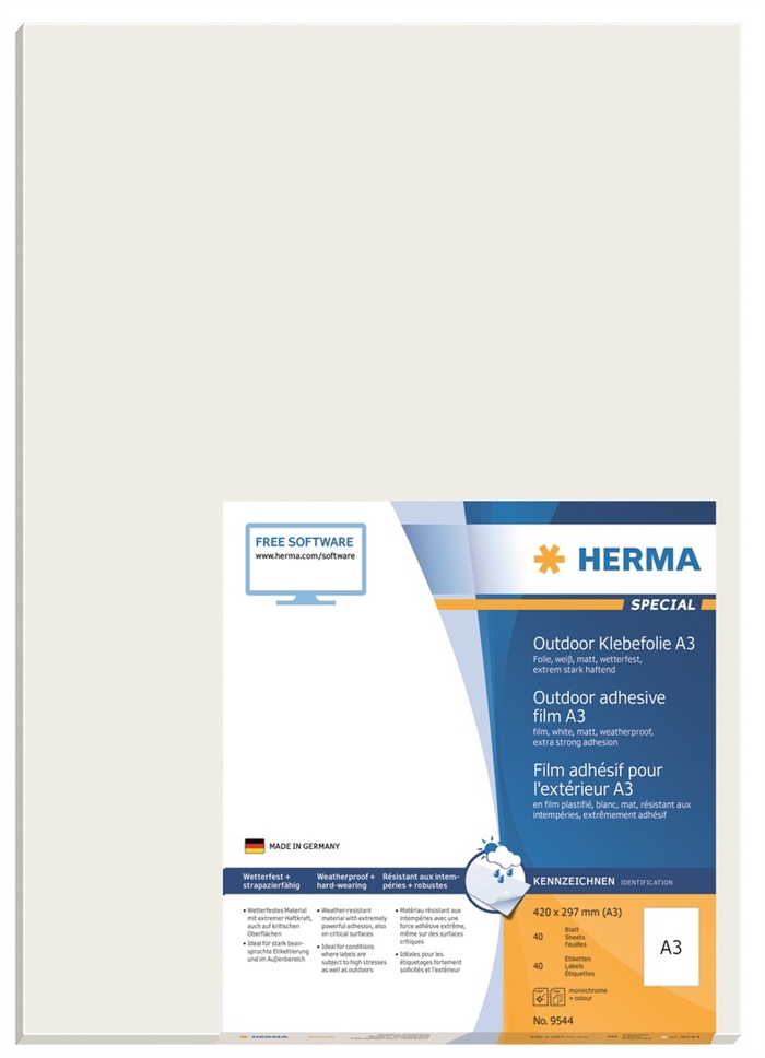 HERMA pellicola adesiva extra resistente 420 x 297 mm, 40 pezzi.