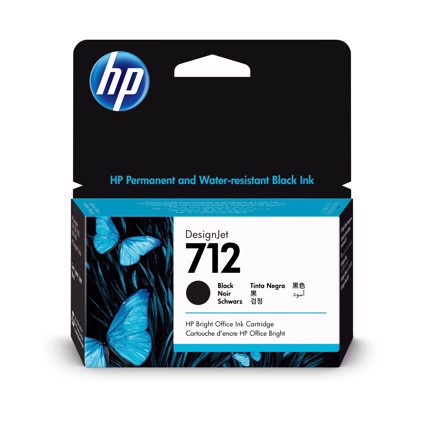 HP 712 Cartuccia di inchiostro nero da 38 ml per DesignJet