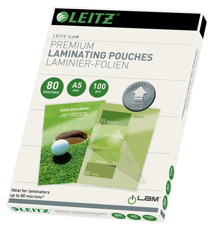 Leitz Tasche per laminazione a lucido UDT 80my A5 (100)