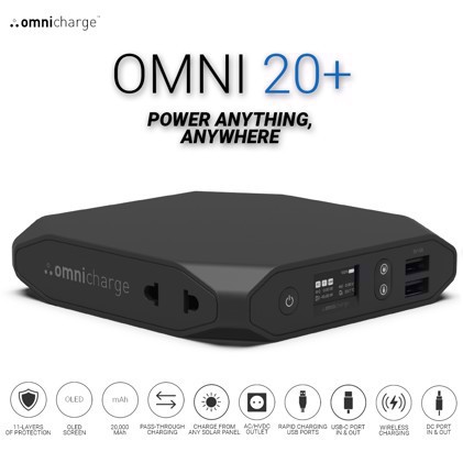 OMNICHARGE Powerbank Omni20+ 20400mAh Nero