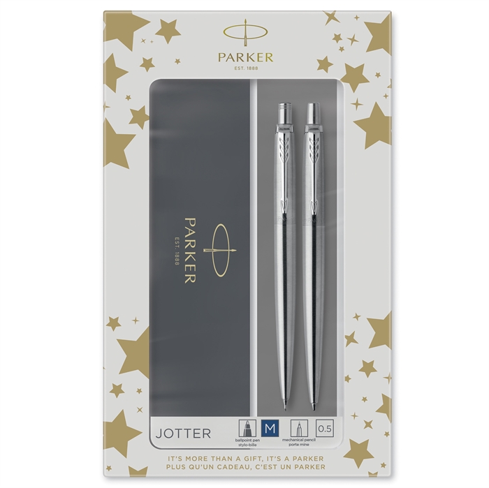 Parker Duoset Jotter CT penna a sfera + portamine argento.