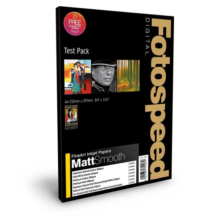 Fotospeed Fine Art Matt Smooth A4 Test Pack, 18 fogli