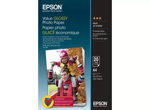 Carta Fotografica Glossy Epson Value 183 g/m2 - A4 - 20 fogli