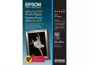 Carta Fotografica Ultra Glossy Epson 300 g/m² - 10x15cm - 50 fogli