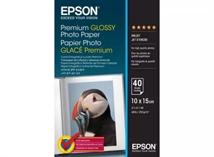 Carta Fotografica Lucida Premium Epson 255 g/m² - 10x15 cm - 40 fogli